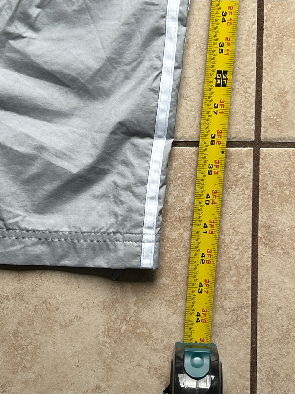 Vintage adidas Gray Track windbreaker Pants with White Side Stripes - Picture 4 of 7